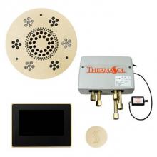 Thermasol TWP7UR-PB - The Total Wellness Package with 7'' ThermaTouch Trim Upgraded Round Polished Brass