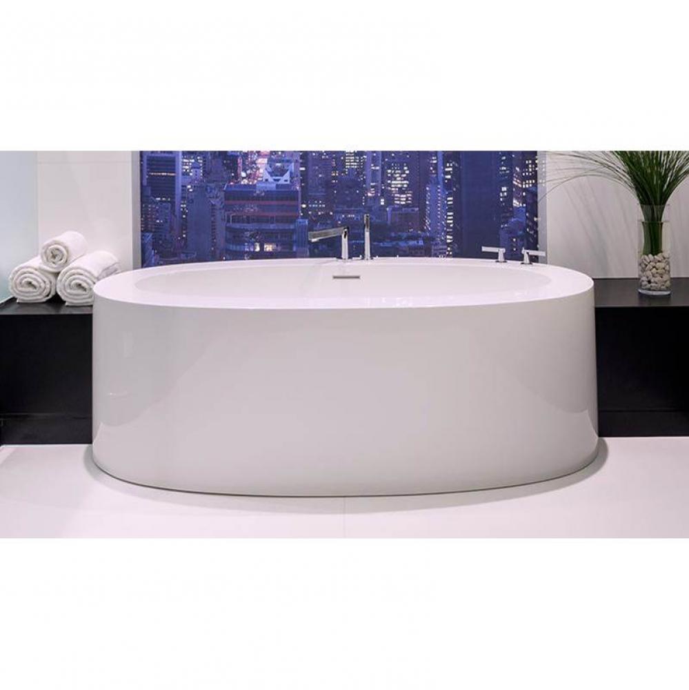 OVE BATH 72 X 36 X 22 - FS - BUILT IN MB O/F and DRAIN - WHITE TRUE HIGH GLOSS