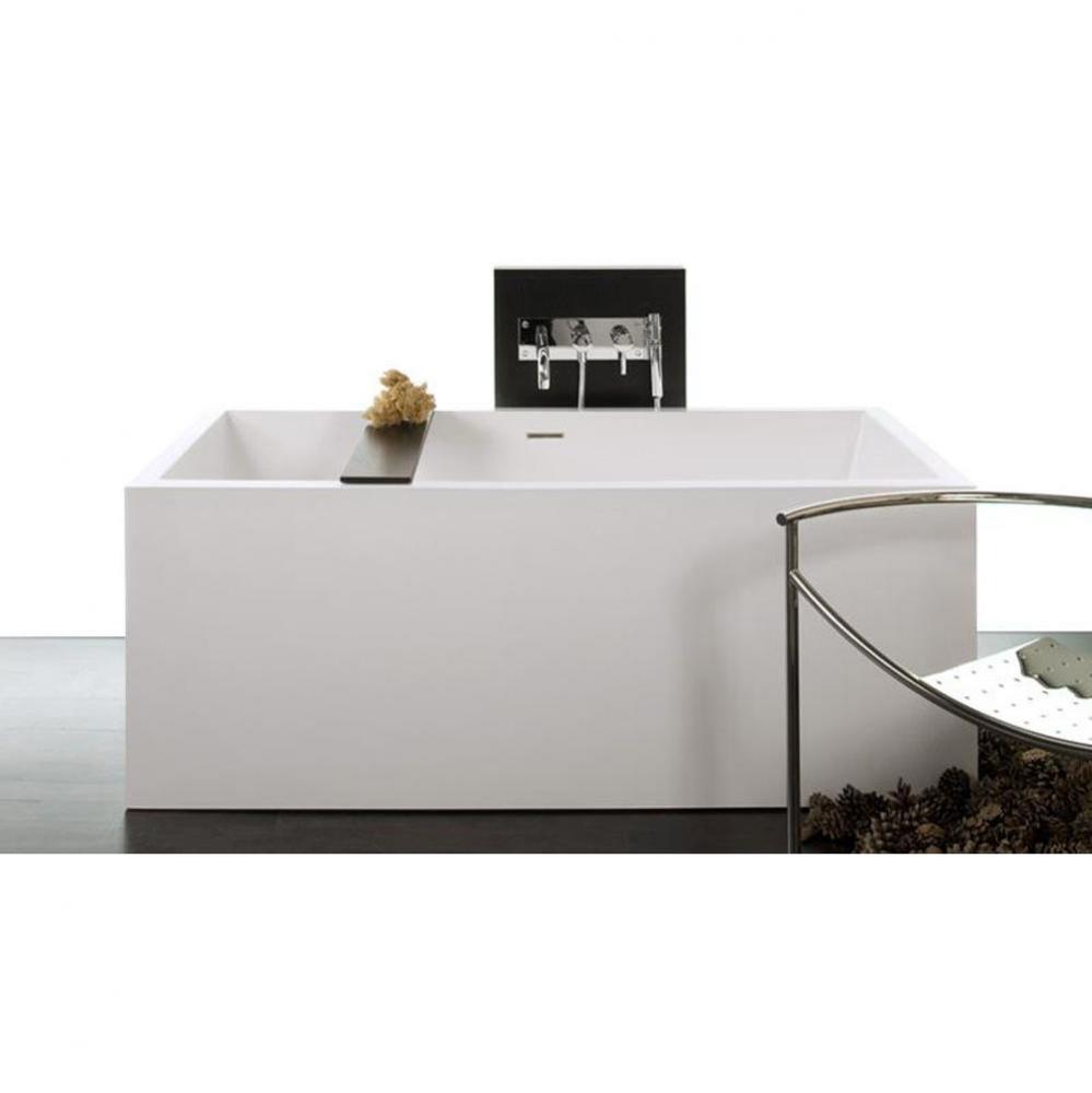 Cube Bath 62 X 30 X 24 - 1 Wall - Built In Sb O/F & Drain - White Matte