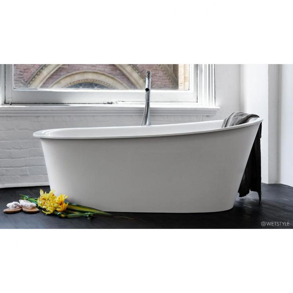 Tulip Bath 64 X 34 X 25 - Fs  - Built In Pc O/F & Drain - White Matte