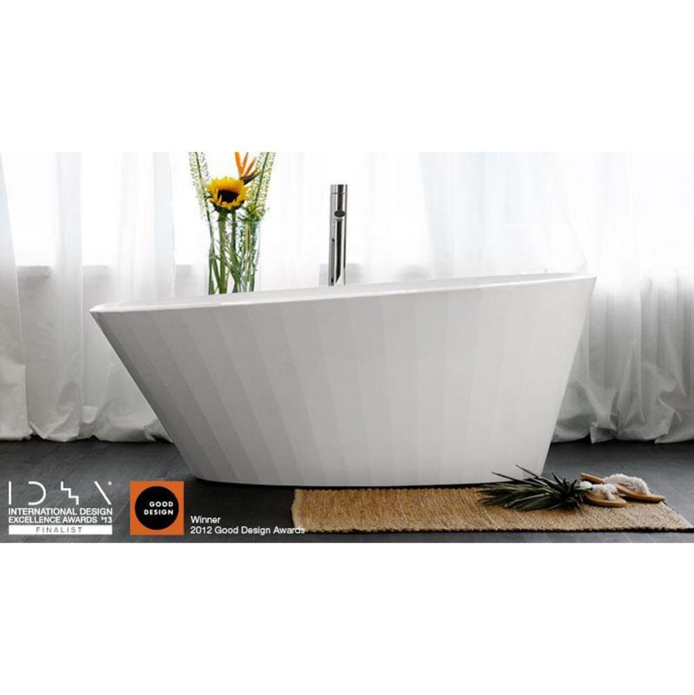 Couture Bath 65.5 X 33.75 X 25 - Fs  - Built In Bn O/F & Drain - White Matte