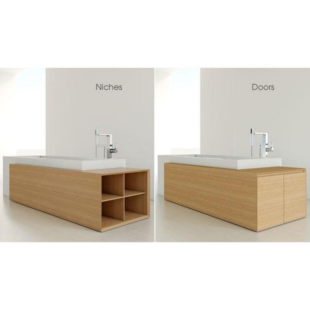 Furniture ''M'' -  Storage Cube Bath With 2 Doors - Right  - Walnut Natural No