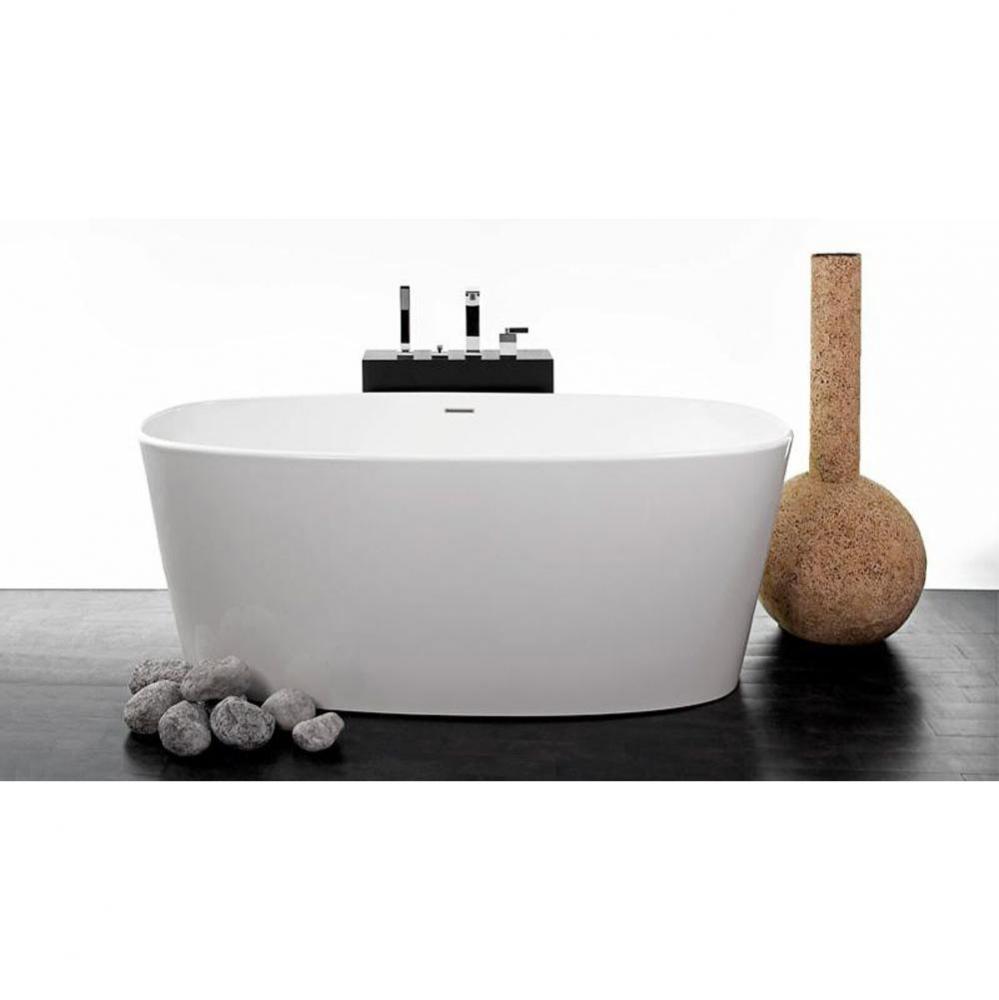 OVE BATH 62 X 26 X 24.75 - FS - BUILT IN SB O/F and DRAIN - COPPER CONN - WHITE MATTE