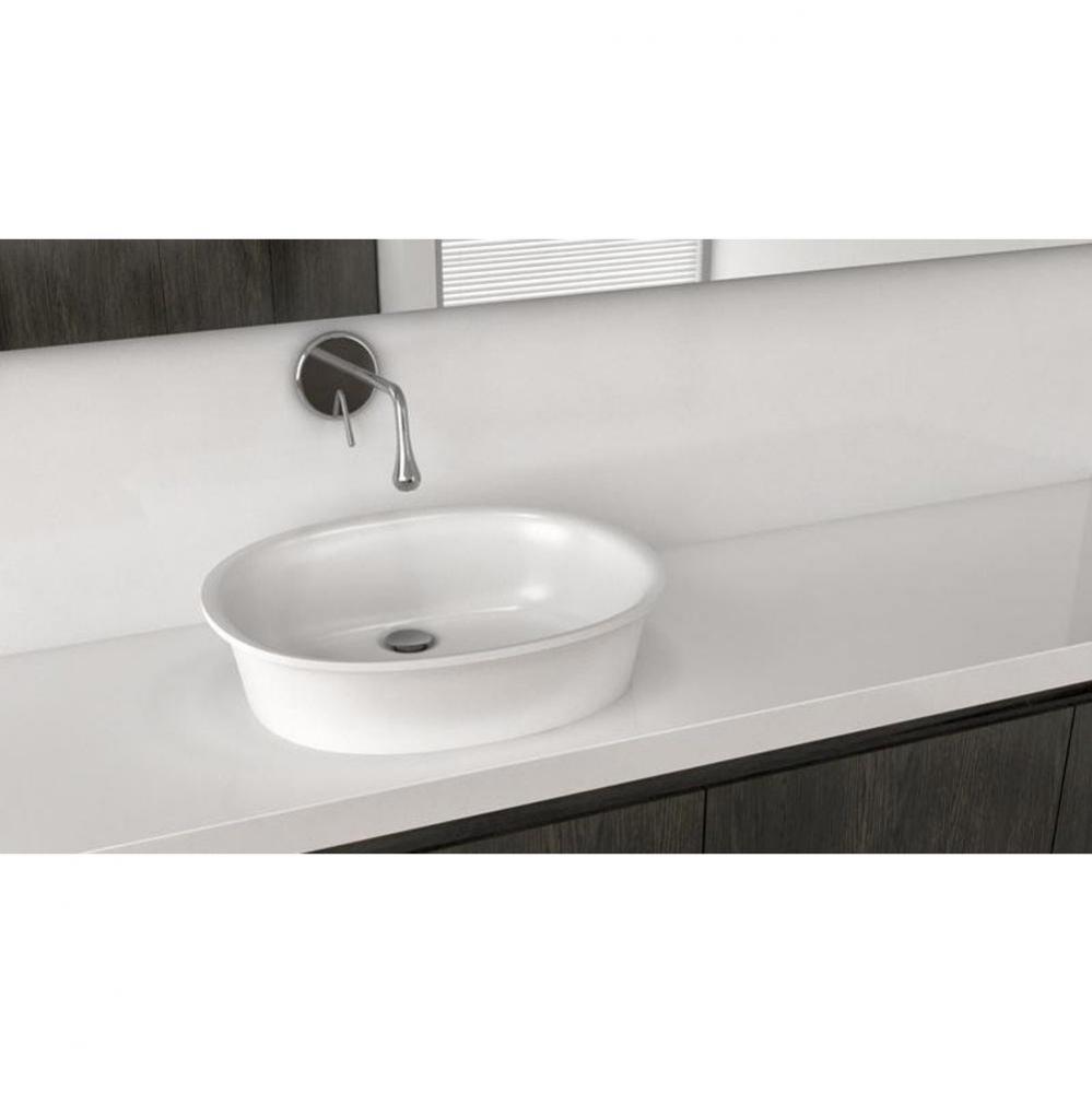 Lav - Tulip - 21 X 15 X 4 - Above Mount Vessel - Pc O/F - White Matte