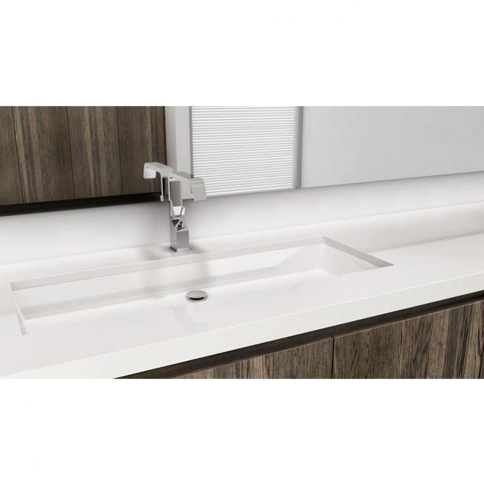 Lav - Cube - 36 X 15 X 4 - Undermount Vessel - Mb O/F - White Matte