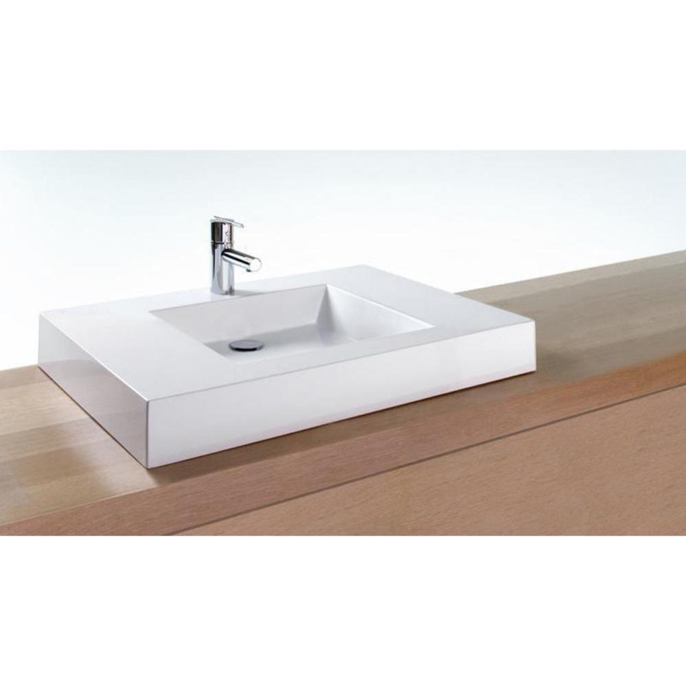 Lav - Cube Metro - 30 X 18 X 4 - Nt O/F - 1 Hole - White Matte