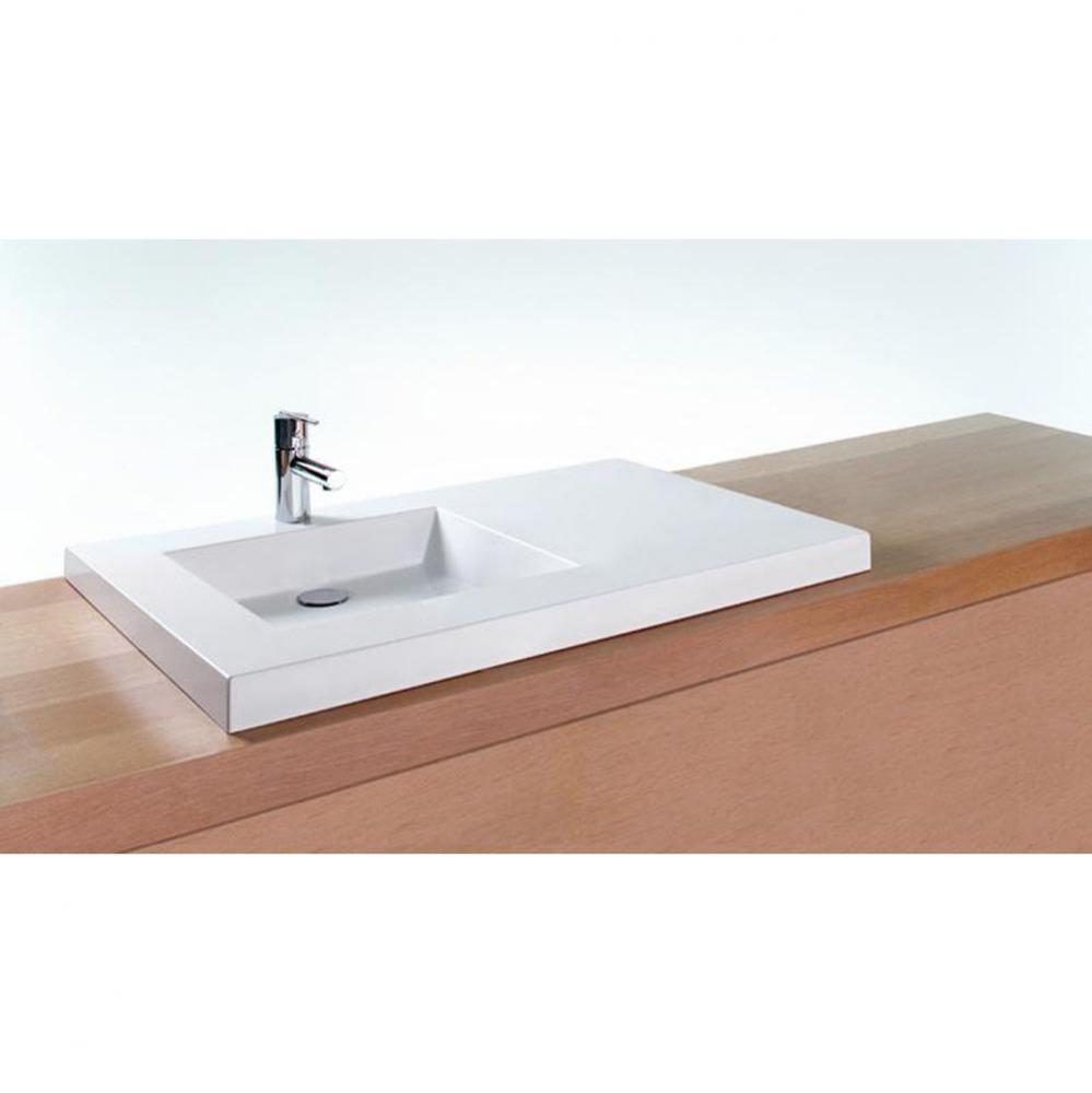 Lav - Cube - 36 X 22 X 2 - Left - Bn O/F - White Matte