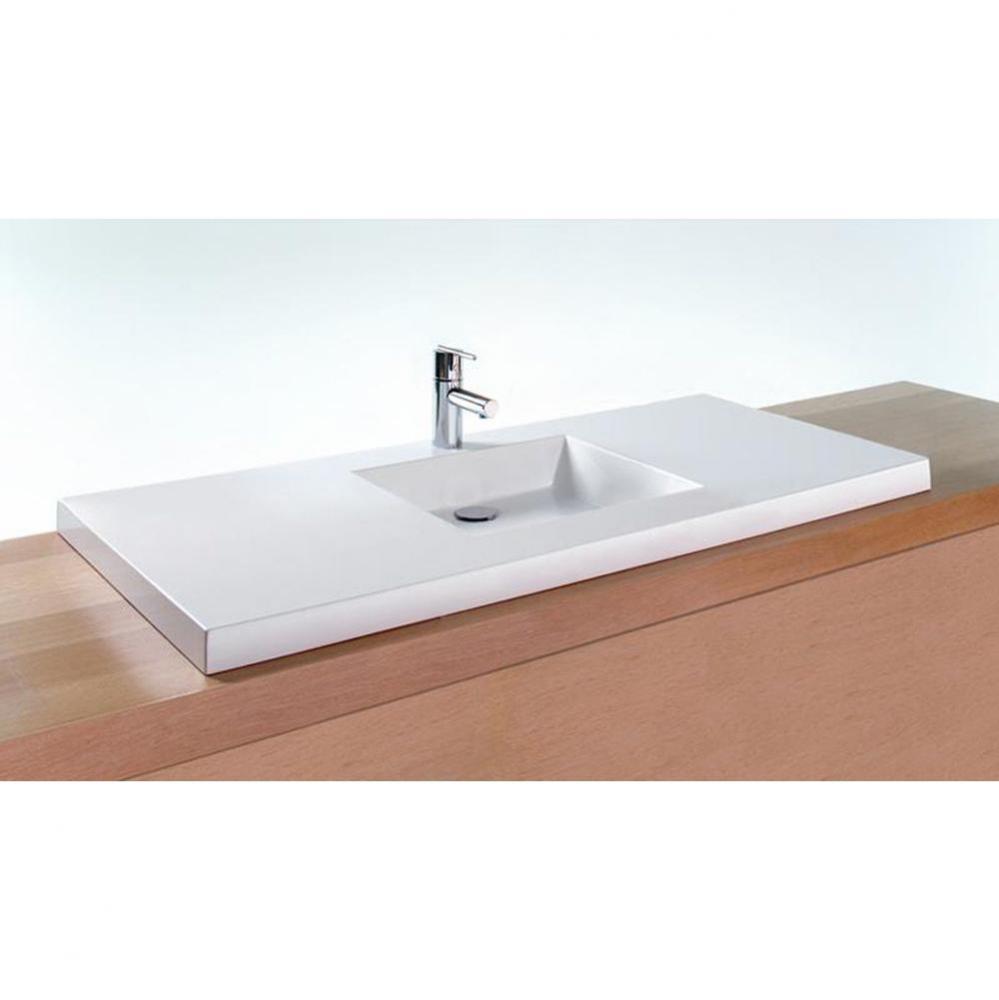 Lav - Cube - 48 X 22 X 2 - Center - 3 Holes 8'' C/C - White Matte