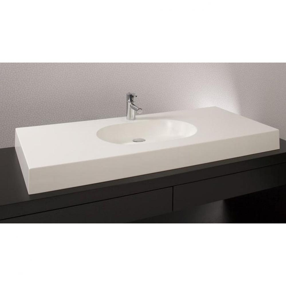 Lav - Ove - 48 X 22 X 4 - Center - Pc O/F - 1 Hole - White Matte