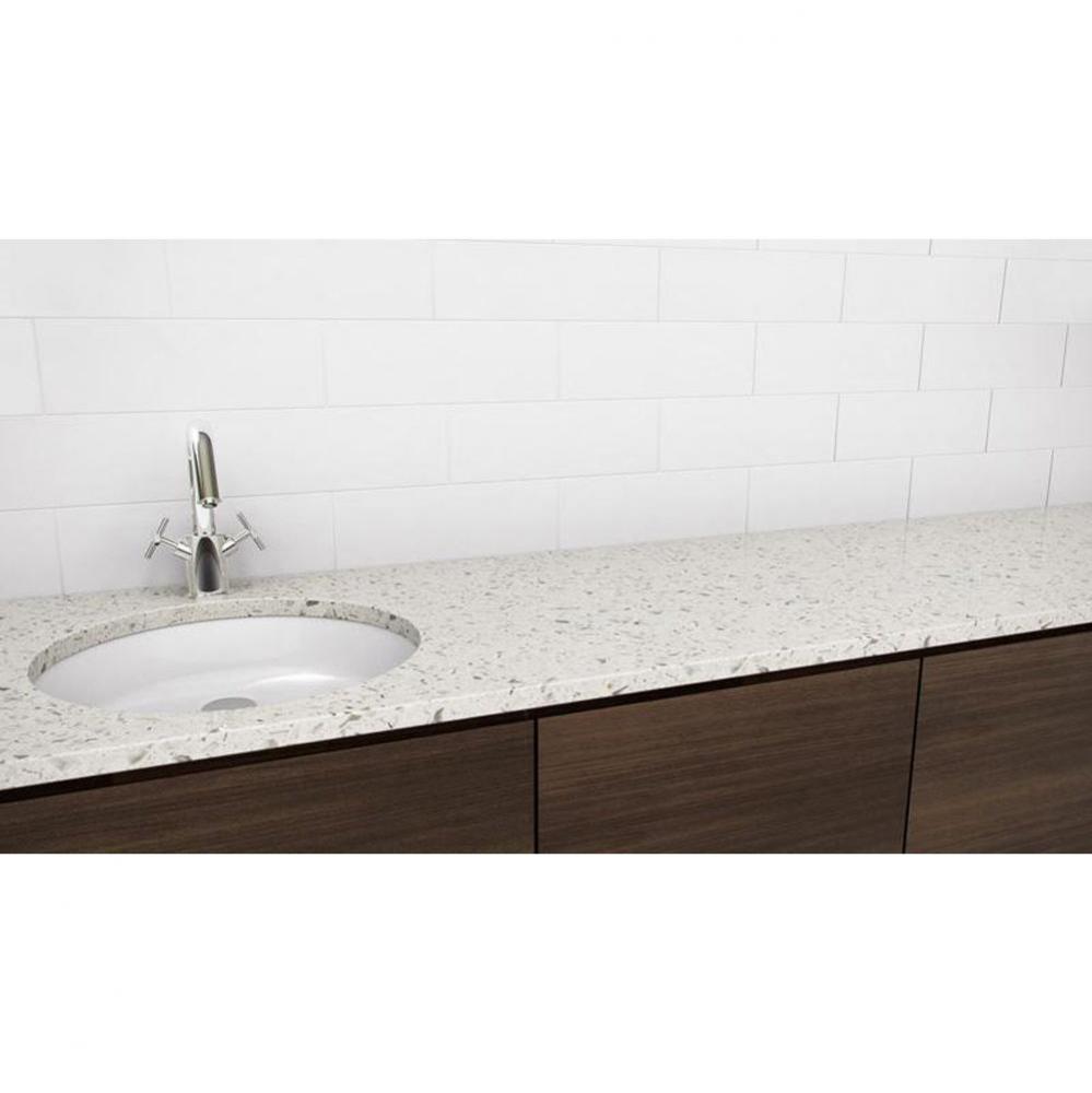 LAV - OVE - 15 X 15 X 4 - UNDERMOUNT VESSEL - BN O/F - WHITE MATTE