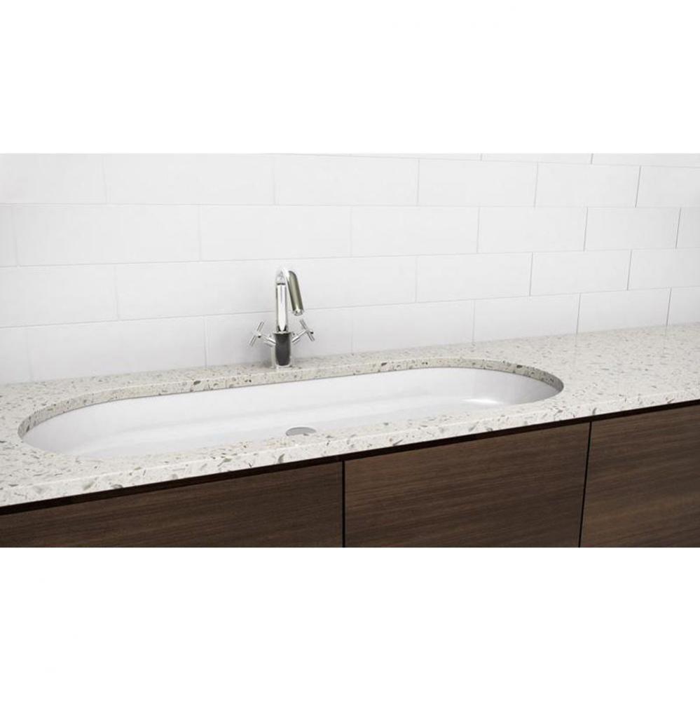 Lav - Ove - 36 X 15 X 4 - Undermount Vessel - White Matte