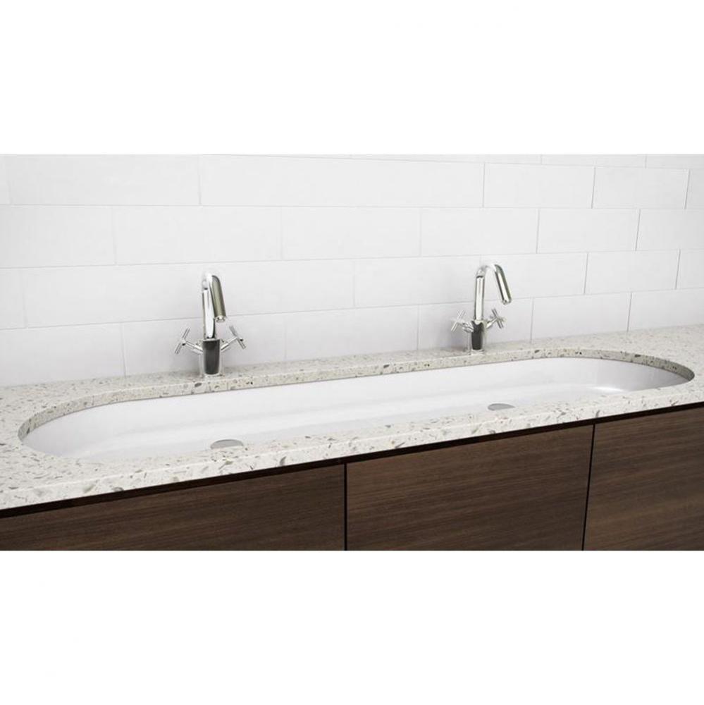 Lav - Ove - 48 X 15 X 4 - Undermount Vessel - White Matte