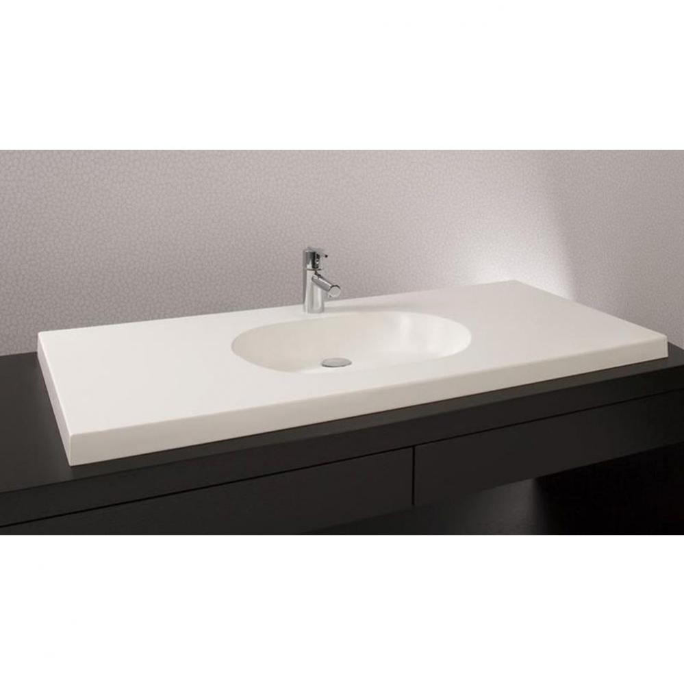 Lav - Ove - 48 X 22 X 2 - Center - Bn O/F - 1 Hole - White Matte