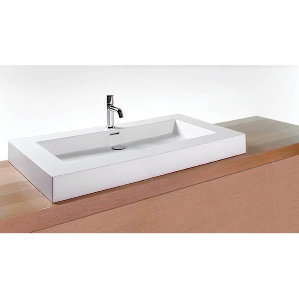 LAV - CUBE - 42 X 22 X 4 - PC O/F - WHITE TRUE HIGH GLOSS
