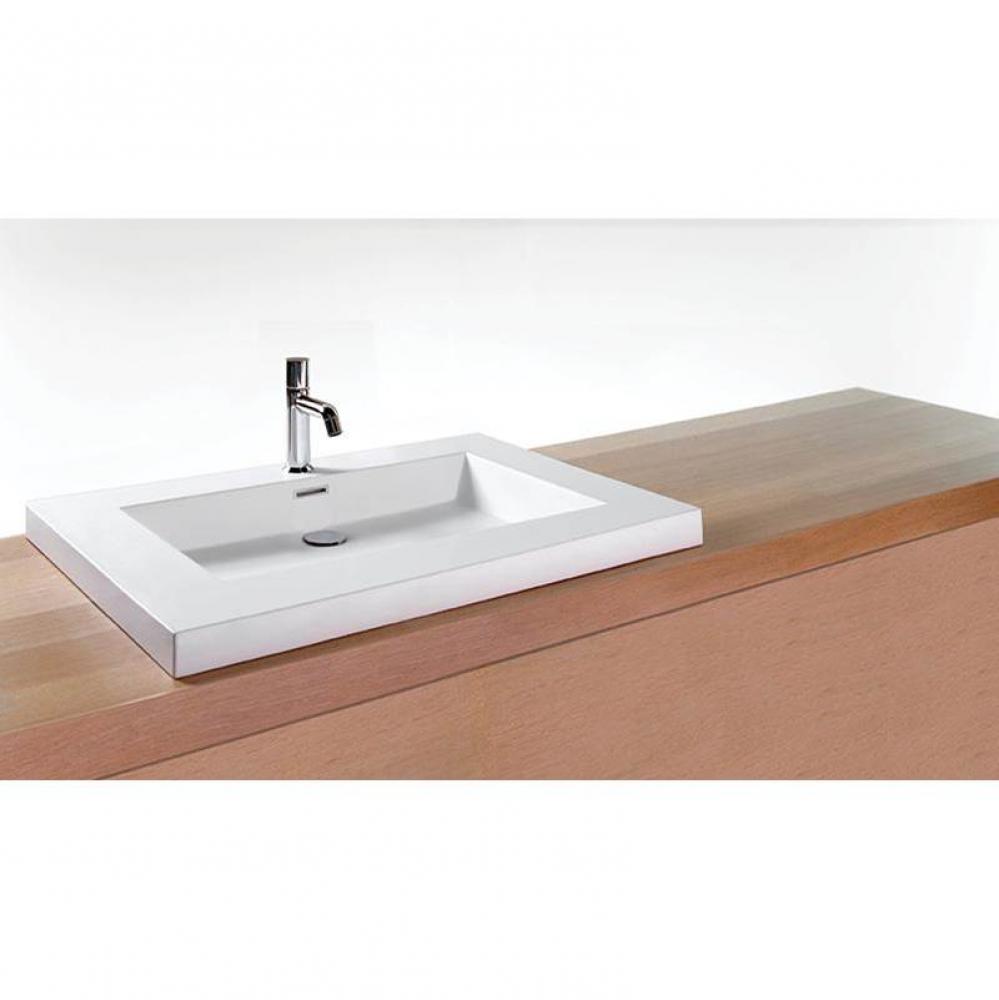 Lav - Cube - 30 X 22 X 2 - 3 Holes 8'' C/C - White Matte