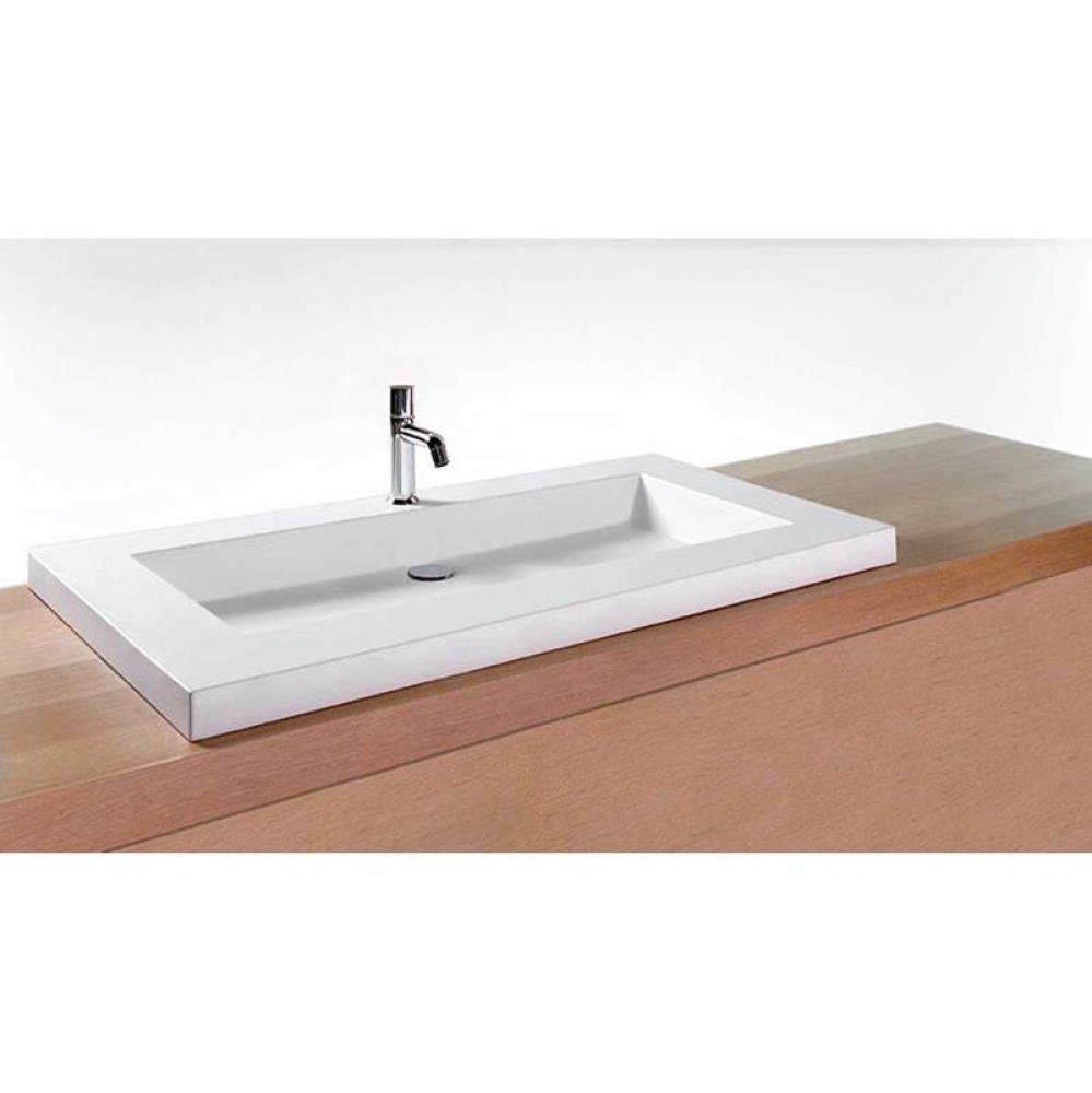 LAV - CUBE - 42 X 22 X 2 - NT O/F - WHITE TRUE HIGH GLOSS