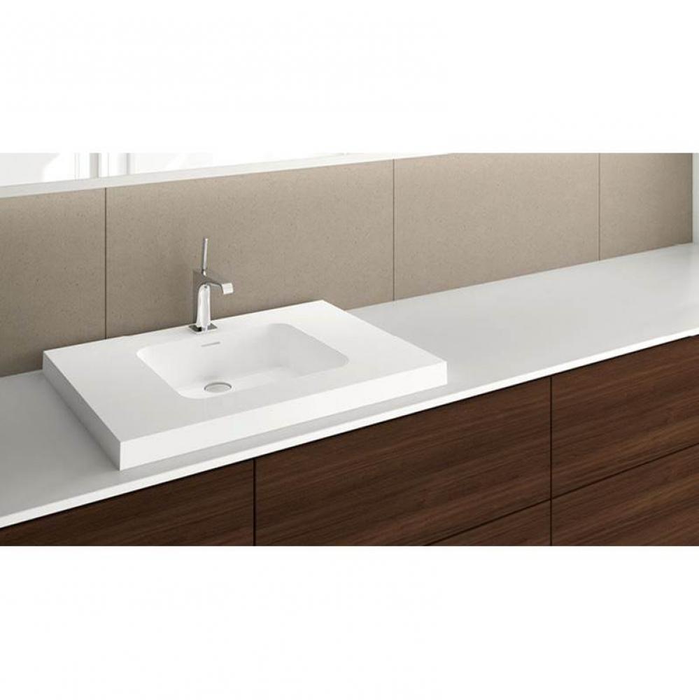 Lav - Deco - 30 X 22 X 2 - Mb O/F - 3 Holes 8'' C/C - White Matte