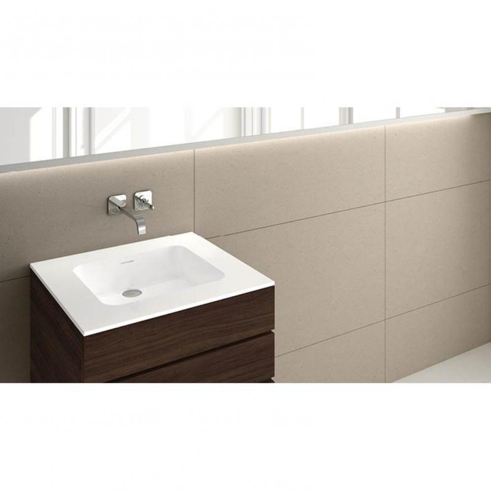 Lav - Deco - 24 X 22 X 7/16 - Bn O/F - 1 Hole - White Matte