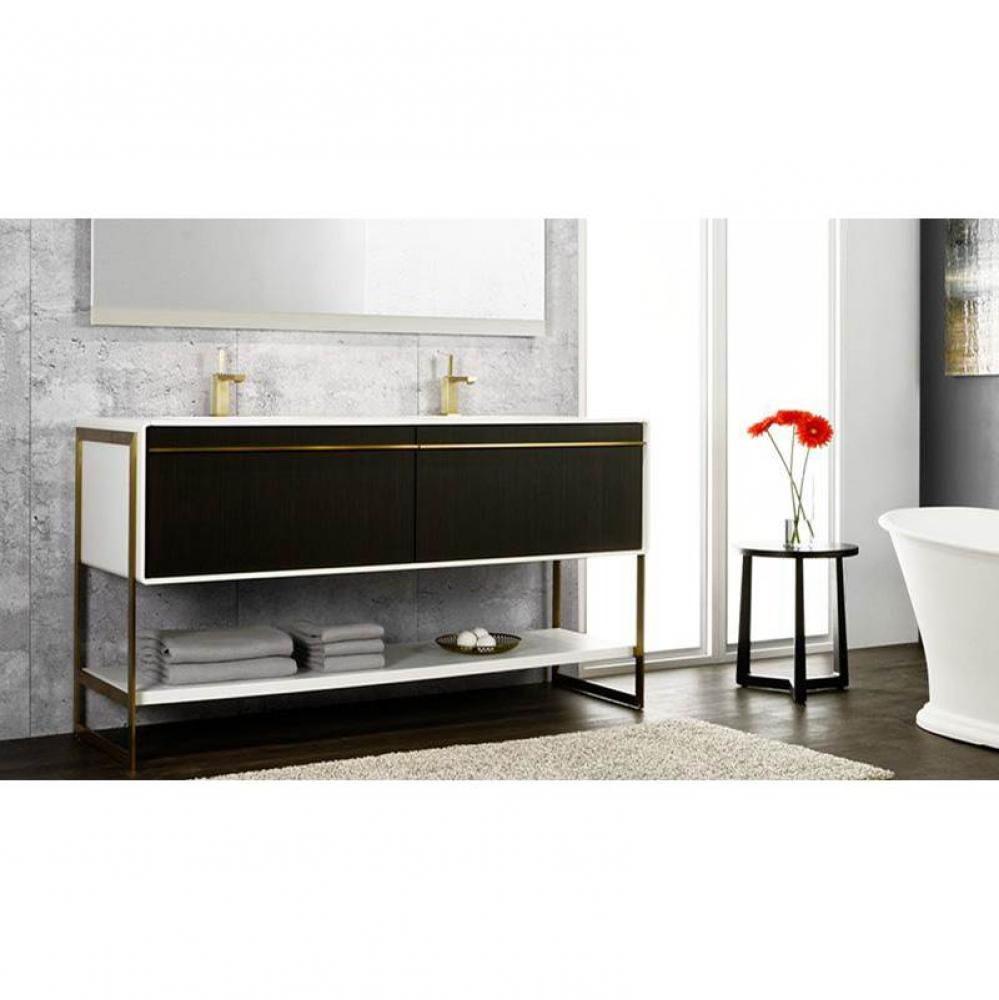 Deco Vanity Floormount 36'' - Wll Config Torrified Eucalyptus And White Matte Lacquer -