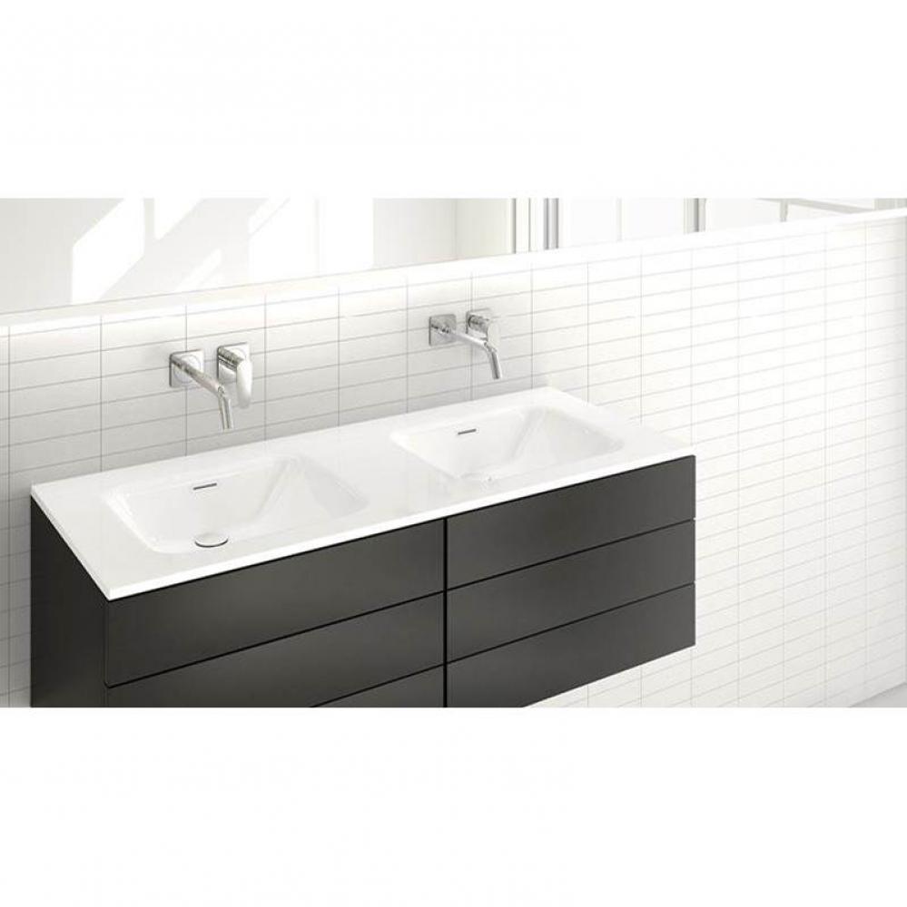 Lav - Element - 48 X 20 X 5/8 - Bn O/F - 1 Hole Per Drain - White Matte