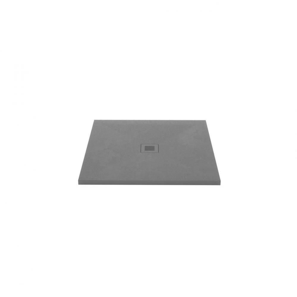 Shower Base - Feel - 36 X 36 - Center Drain - Grey Concrete