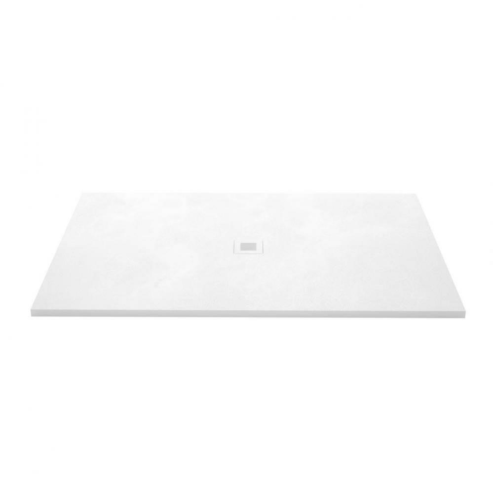 Shower Base - Feel - 66 X 42 - Center Drain - White Concrete - 1 Cut