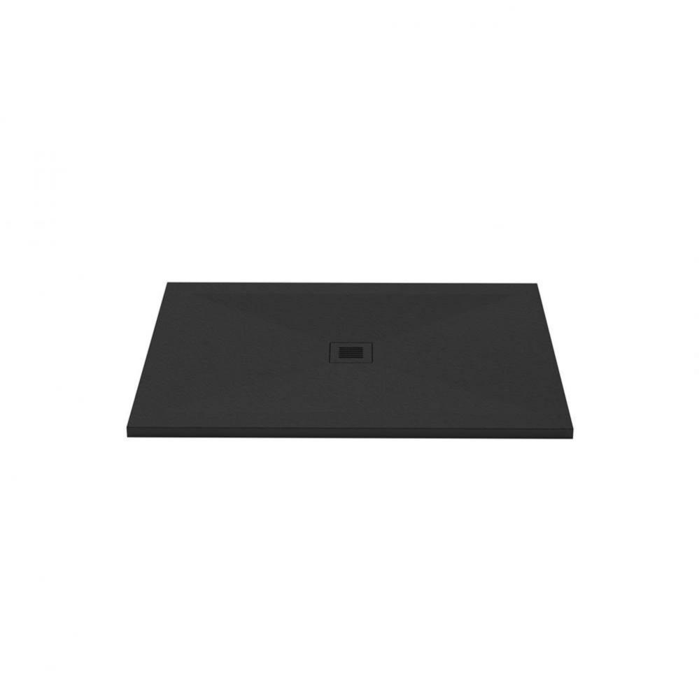 Shower Base - Feel - 48 X 36 - Center Drain - Black Slate - 2 Cuts
