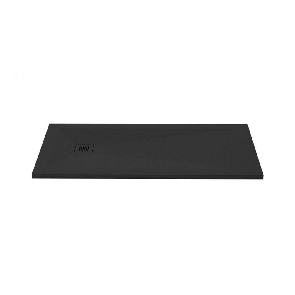 Shower Base - Feel - 60 X 30 - End Drain - Black Slate - 2 Cuts
