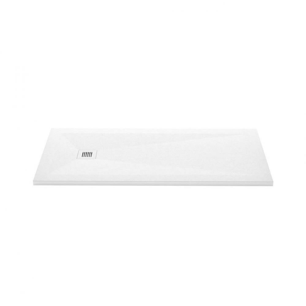 Shower Base - Feel - 60 X 30 - End Drain - White Slate