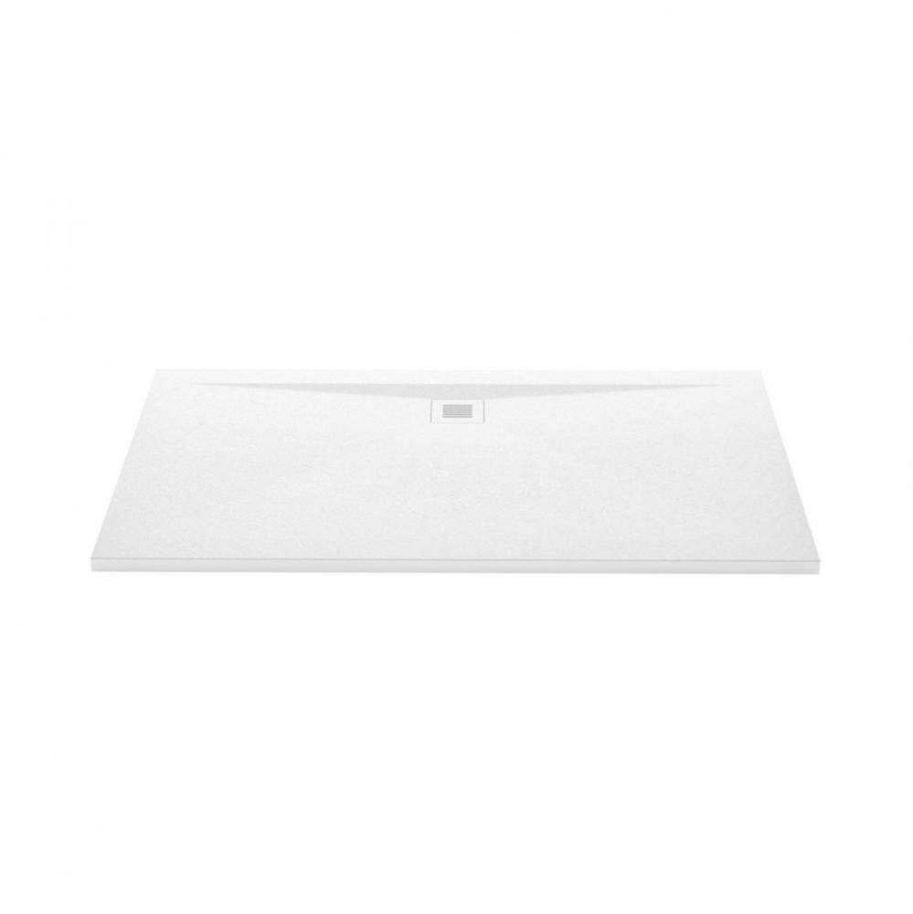 Shower Base - Feel - 60 X 36 - Offset Drain - White Slate - 1 Cut