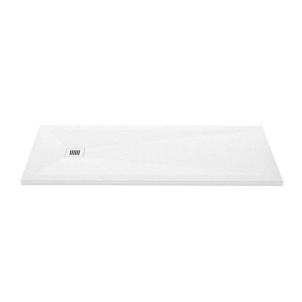 Shower Base - Feel - 66 X 32 - End Drain - White Slate