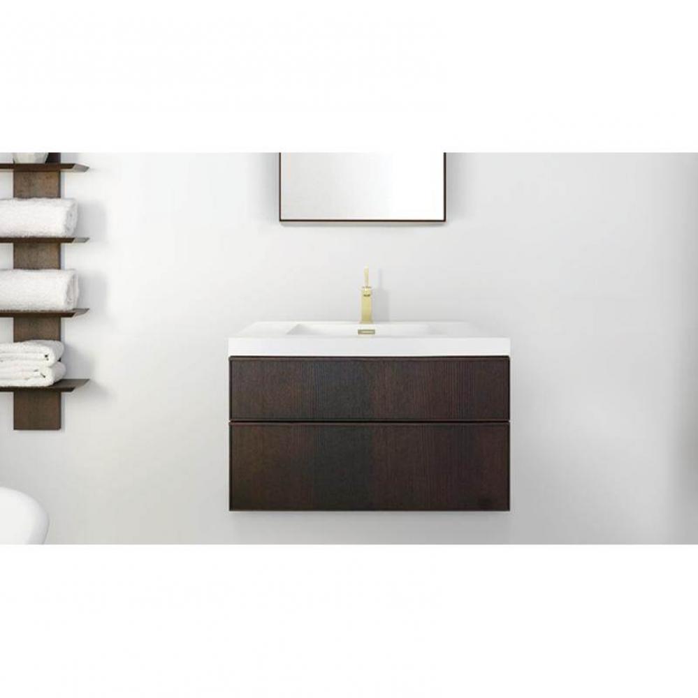 Furniture Frame Linea Metro Serie - Vanity Wall-Mount 42 X 18 - 2 Drawers, Horse Shoe Drawers - La