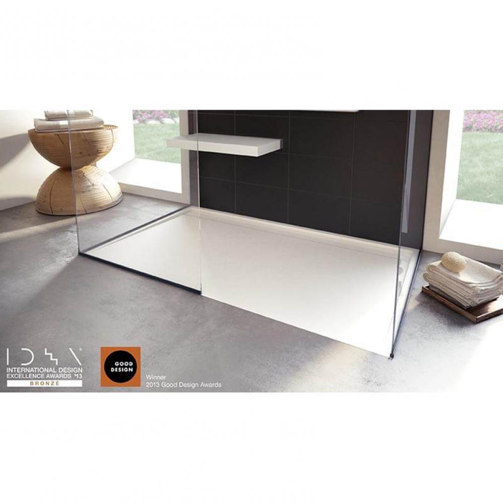 SHOWER RECEPTOR - 36 X 36 - TWO WALLS / REAR and LEFT - WHITE TRUE HIGH GLOSS