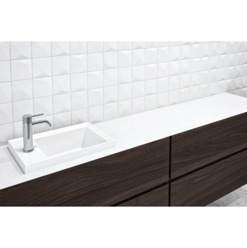 Lav - Lab Sq - 18 X 12 X 1.5 - Pc O/F - White Matte