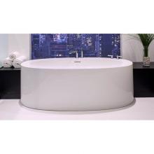 Wet Style BOV0301-PCNT-COP-GA - OVE BATH 72 X 36 X 22 - FS - BUILT IN NT O/F and PC DRAIN - COPPER CONN - WHITE TRUE HIGH GLOSS