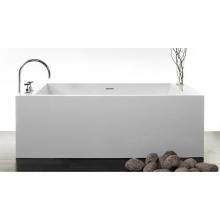 Wet Style BC0302-BN-GA - CUBE BATH 72 X 31 X 24 - 1 WALL - BUILT IN BN O/F and DRAIN - WHITE TRUE HIGH GLOSS