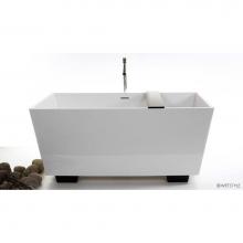 Wet Style BC0802-W-PCNT-MA - Cube Bath 60 X 30 X 24.25 - Fs  - Built In Nt O/F & Pc Drain - Wetmar Bio Feet White - White M