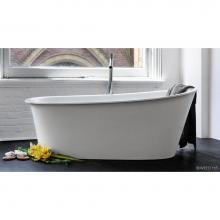 Wet Style BTP01-L-PCNT-MA - Tulip Bath 64 X 34 X 25 - Fs  - Built In Nt O/F & Pc Drain - White Matte