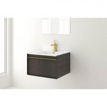 Wet Style DCO36WM-W39W39-BR - DECO VANITY WALLMOUNT 36apos;apos; - WL CONFIG OAK COFFEE BEAN AND OAK COFFEE BEAN - BRUSHED STEEL