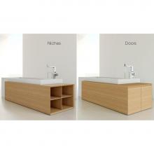 Wet Style MCF60NR-82 - Furniture ''M'' -  Storage Cube Bath With 4 Niches - Right  - Mozambique