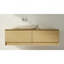 Wet Style M6018-WM-1 - Furniture ''M'' - Vanity Wall-Mount 60 X 18 - Oak Natural