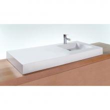 Wet Style VC48L-8-MA - Lav - Cube - 48 X 22 X 4 - Left - 3 Holes 8'' C/C - White Matte