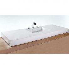 Wet Style VC60C-8-GA - LAV - CUBE - 60 X 22 X 4 - CENTER - 3 HOLES 8apos;apos; C/C - WHITE TRUE HIGH GLOSS