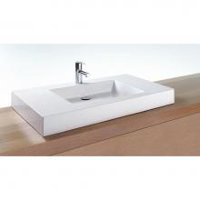 Wet Style VCM36-O-8-SB-MA - Lav - Cube Metro - 36 X 18 X 4 - Sb O/F - 3 Holes 8'' C/C - White Matte