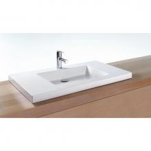 Wet Style VCMS36-O-1-MB-MA - Lav - Cube Metro - 36 X 18 X 2 - Mb O/F - 1 Hole - White Matte