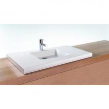 Wet Style VCS36C-O-1-NT-MA - Lav - Cube - 36 X 22 X 2 - Center - Nt O/F - 1 Hole - White Matte