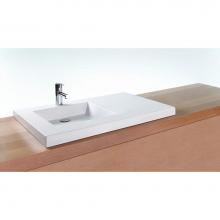 Wet Style VCS36L-O-1-BN-MA - Lav - Cube - 36 X 22 X 2 - Left - Bn O/F - 1 Hole - White Matte