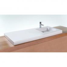 Wet Style VCS48L-8-MA - Lav - Cube - 48 X 22 X 2 - Left - 3 Holes 8'' C/C - White Matte