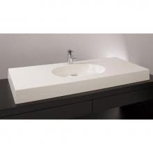 Wet Style VOV48C-O-1-PC-MA - Lav - Ove - 48 X 22 X 4 - Center - Pc O/F - 1 Hole - White Matte