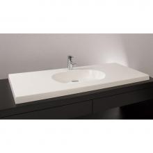 Wet Style VOVS48C-O-1-PC-MA - Lav - Ove - 48 X 22 X 2 - Center - Pc O/F - 1 Hole - White Matte